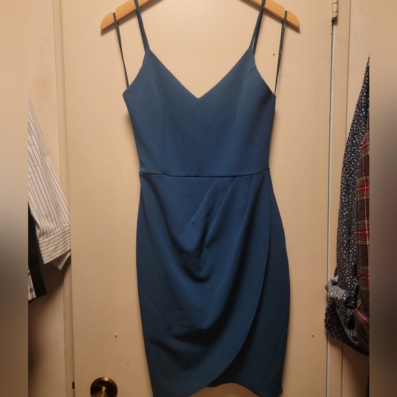 Lulu's Forever Your Girl Teal Blue Bodycon Dress - Picture 5 of 8